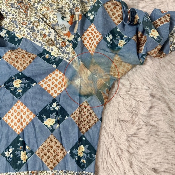 Vintage Patterned Eclectic Get Together/Family Dinner Button Up Collared Blouse - Picture 5 of 10